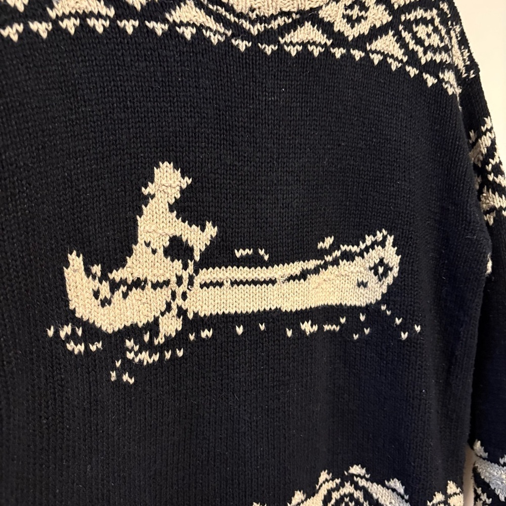 Vintage Lauren Ralph Lauren hand knit fair isle canoe mock neck sweater - Picture 2 of 5